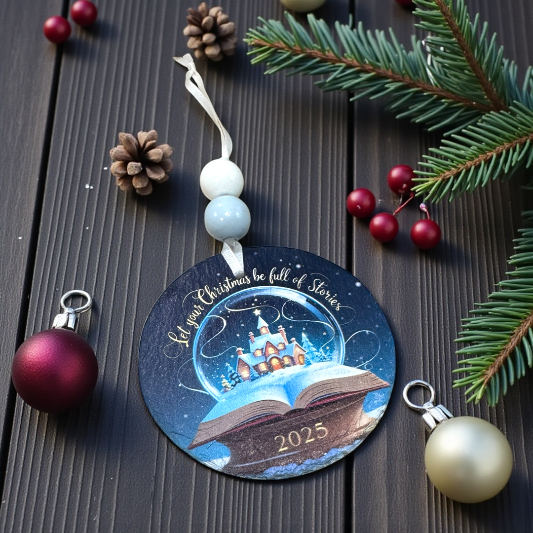 Let Your Christmas Be Full of Stories - Slate UV Printed Ornament - Premium Christmas Ornament from Pat's Monograms - Just $12.95! Shop now at Pat's Monograms