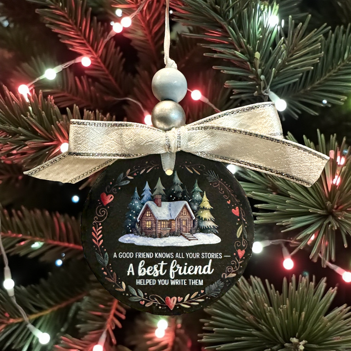 A Best Friend Slate Christmas ornament - Premium Christmas Ornament from Pat's Monograms - Just $12.95! Shop now at Pat's Monograms