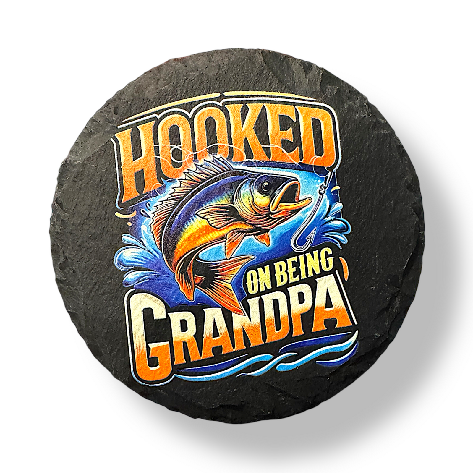 Hooked on Being Grandpa - Premium barware from Pat's Monograms - Just $6.50! Shop now at Pat's Monograms