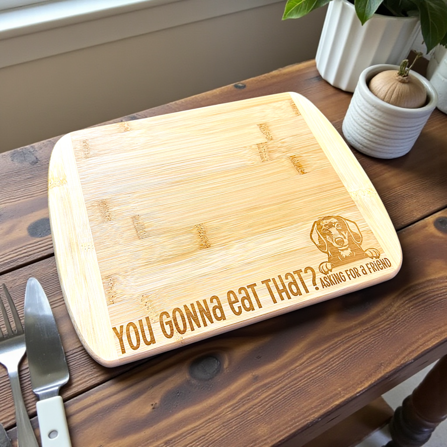 You Gonna Eat That? Pitbull Cutting Board - Premium Cutting Boards from Pat's Monograms - Just $18.95! Shop now at Pat's Monograms