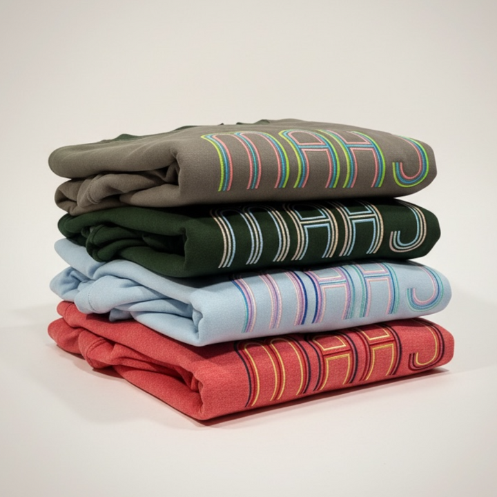 Mahjong Crewneck Sweatshirt with Retro Embroidery - Premium Sweatshirt from Pat's Monograms - Just $42! Shop now at Pat's Monograms