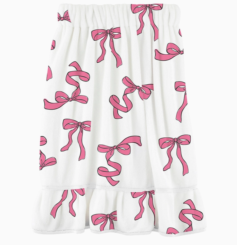 Spa Wrap - Pink Bows - Premium Bath Wrap from Bella Sleep + Spa - Just $45.95! Shop now at Pat's Monograms