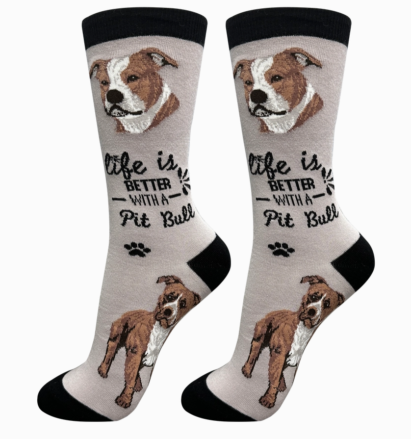 Pit Bull - Life is Better Socks - Premium Socks from Sock Daddy - Just $10.95! Shop now at Pat's Monograms