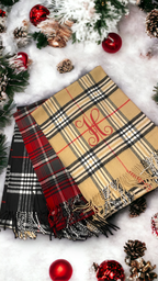 Plaid Cashmere Feel Scarves with Embroidered Single Initial - Premium  from Pat's Monograms - Just $18! Shop now at Pat's Monograms