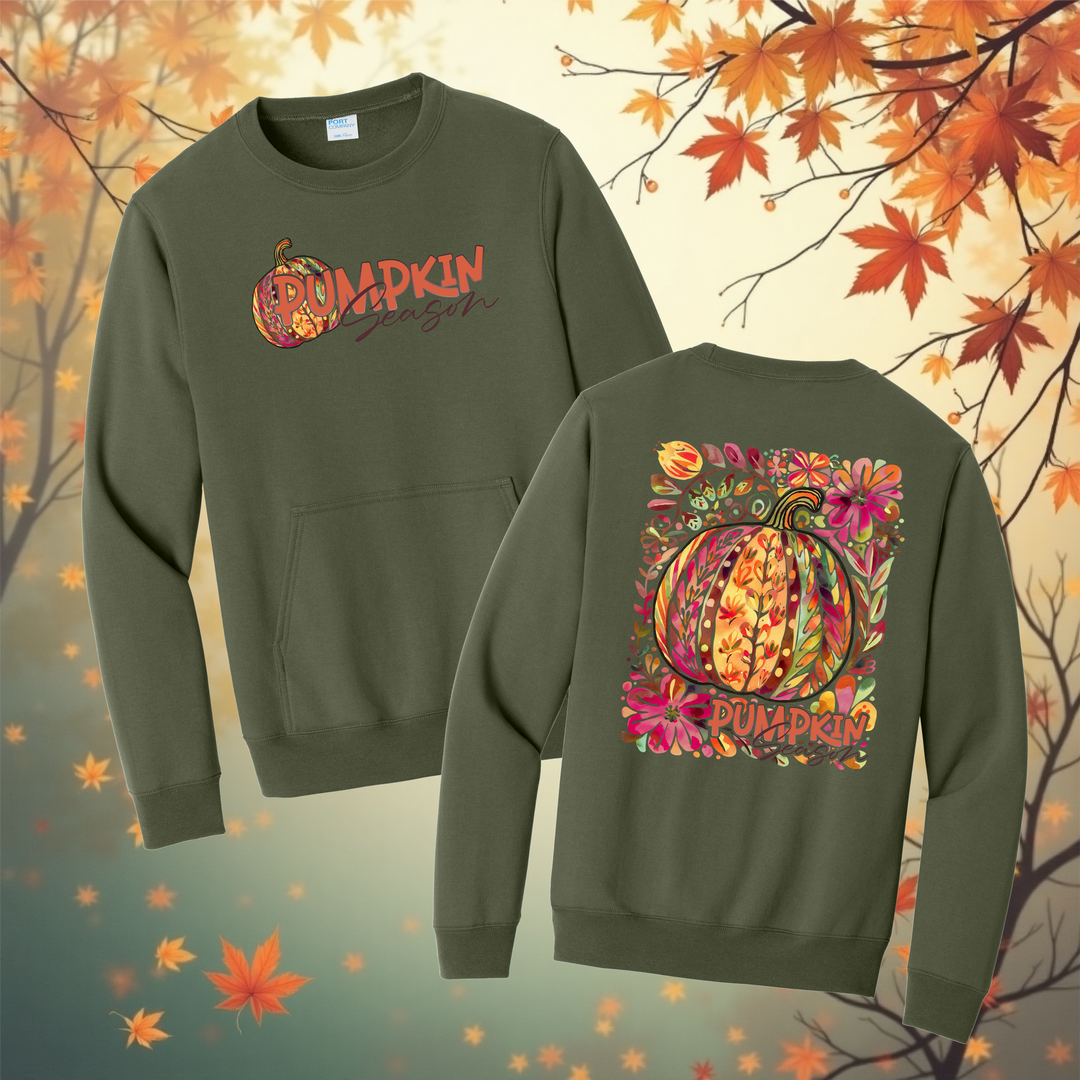 Pumpkin Season - NEW Style - Pocket Crewneck - Premium Shirts and Tanks from Pat's Monograms - Just $29.95! Shop now at Pat's Monograms