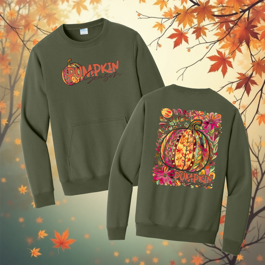 Pumpkin Season - NEW Style - Pocket Crewneck - Premium Shirts and Tanks from Pat's Monograms - Just $29.95! Shop now at Pat's Monograms