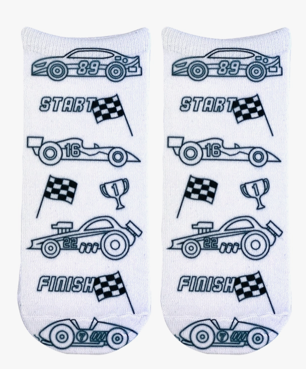 Coloring Socks Race Car - Premium Socks from Living Royal - Just $8.95! Shop now at Pat's Monograms