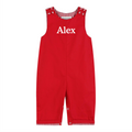 Red Gingham Trim Overalls - Premium  from Lil Cactus - Just $34.95! Shop now at Pat's Monograms