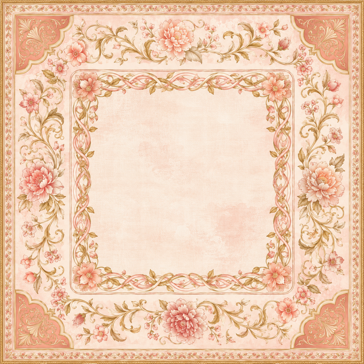 Rose & Gilt — Blush Baroque Mahjong Mat - PREORDER - Premium Mahjong from Told in Tiles - Just $80! Shop now at Pat's Monograms