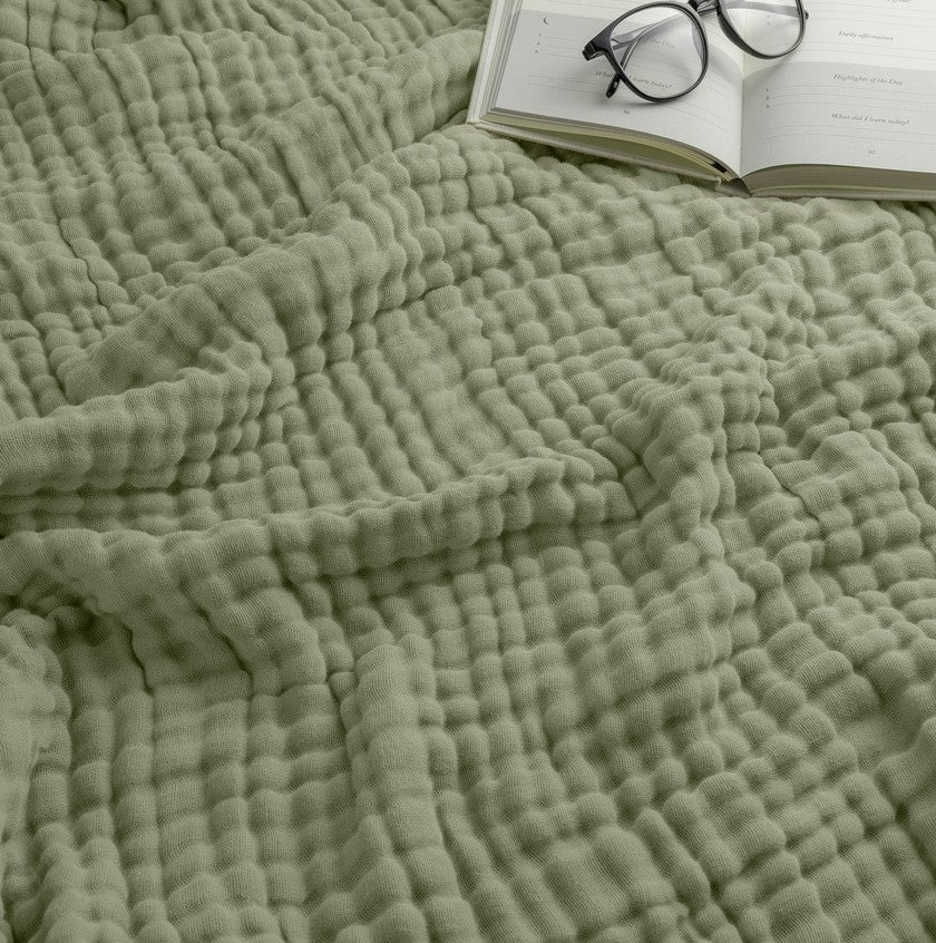 Adult Muslin Cotton Throw - Sage - Premium blanket from Comfy Cubs - Just $34.95! Shop now at Pat's Monograms
