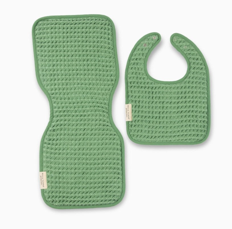 Bib + Burp Reversible Waffle Set - Sea Foam - Premium Just for baby from Bella Tunno - Just $29.95! Shop now at Pat's Monograms