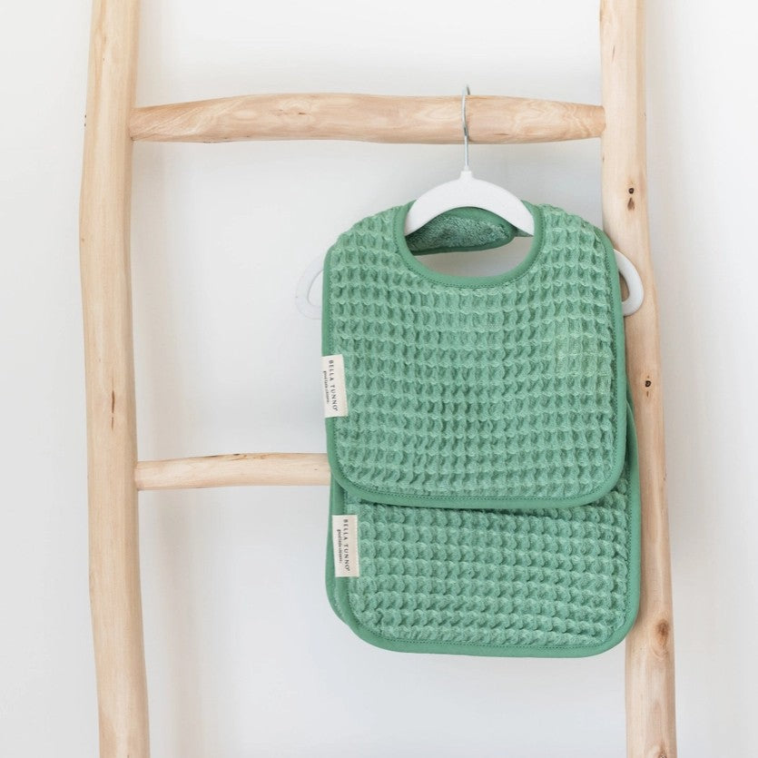 Bib + Burp Reversible Waffle Set - Sea Foam - Premium Just for baby from Bella Tunno - Just $29.95! Shop now at Pat's Monograms