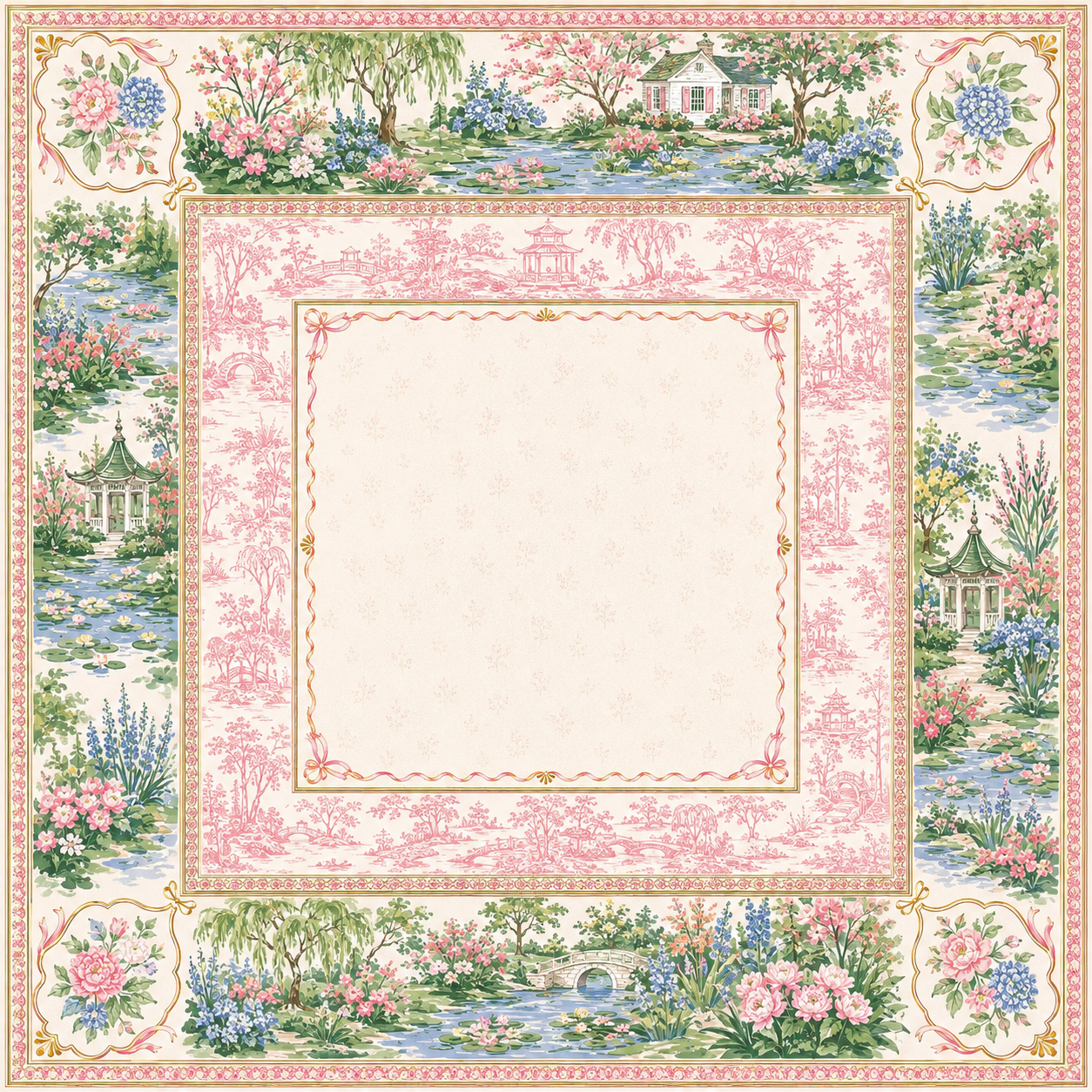 Sunday in the Garden — Chinoiserie Mahjong Mat - PREORDER - Premium Mahjong from Told in Tiles - Just $80! Shop now at Pat's Monograms
