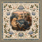 Sunset on the Bay Mahjong Mat | Labrador | Paws & Tiles Collection - PREORDER