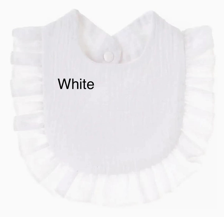 Muslin Ruffle Bib - Premium  from Zsa Zsa & LoLLi - Just $8.95! Shop now at Pat's Monograms