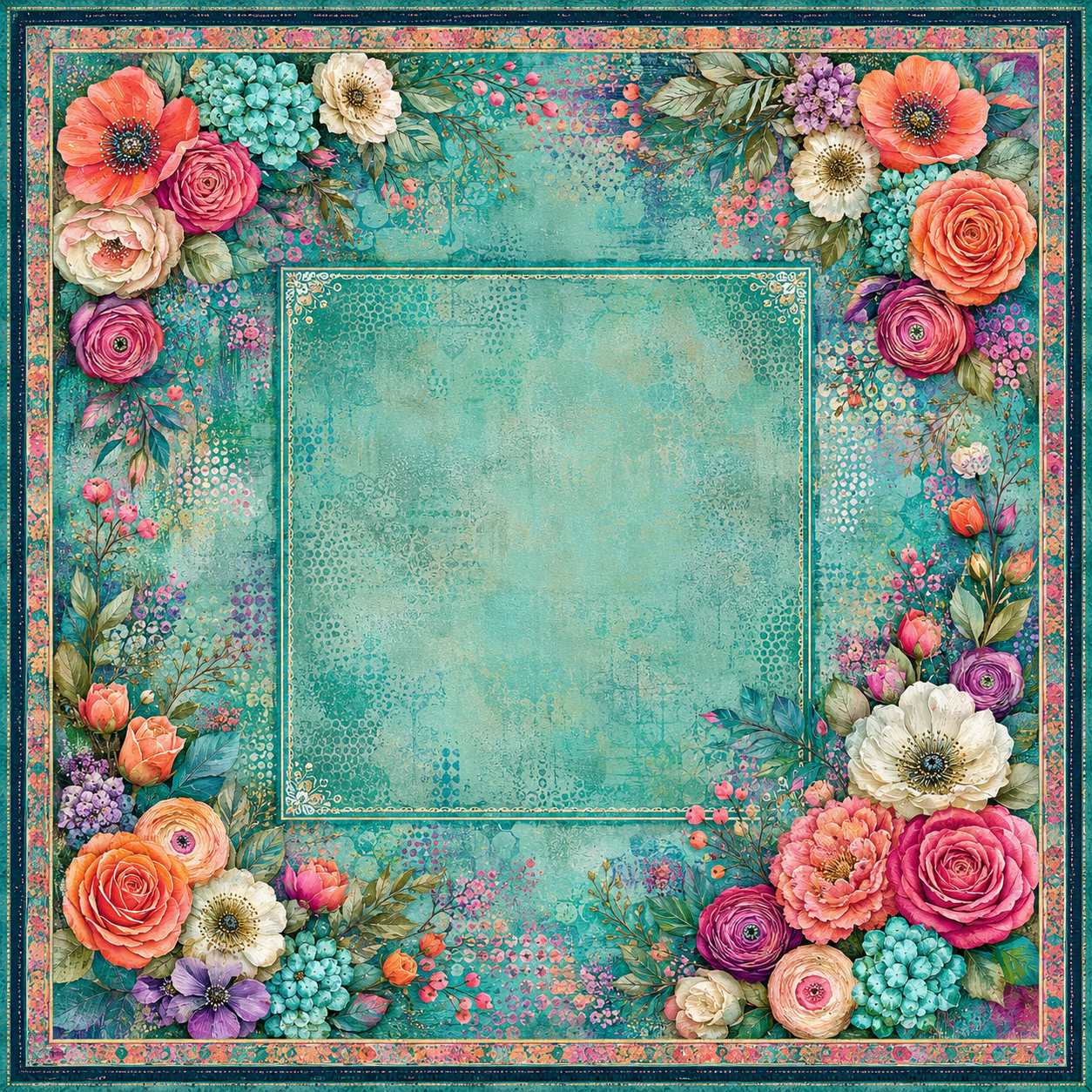 Wildly in Bloom — Boho Floral Mahjong Mat - PREORDER - Premium Mahjong from Told in Tiles - Just $80! Shop now at Pat's Monograms