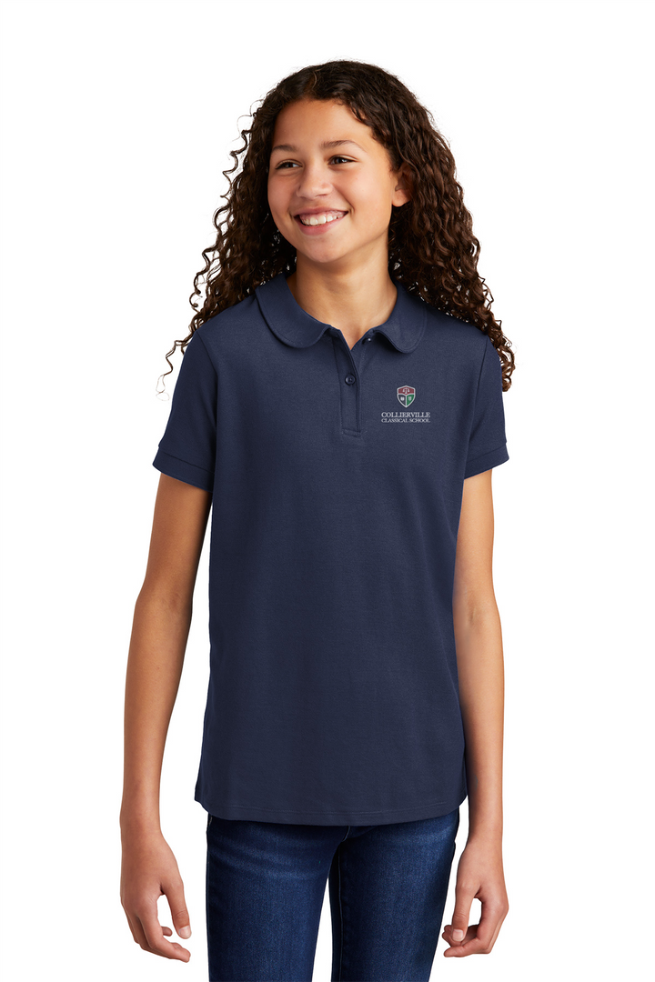 CCS - YG503 Port Authority Girls Silk Touch - Peter Pan Collar - Premium School Uniform from Pat's Monograms - Just $22! Shop now at Pat's Monograms