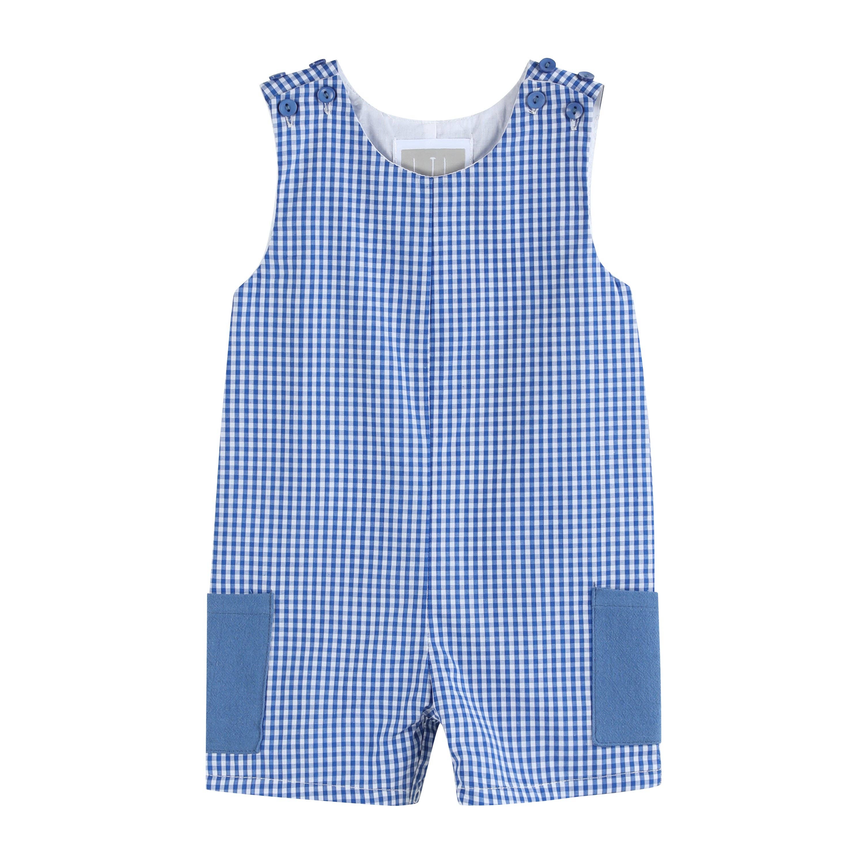 Royal Blue Gingham Pocket Shortalls - Premium Baby & Toddler Outfits from Lil Cactus - Just $34.95! Shop now at Pat's Monograms