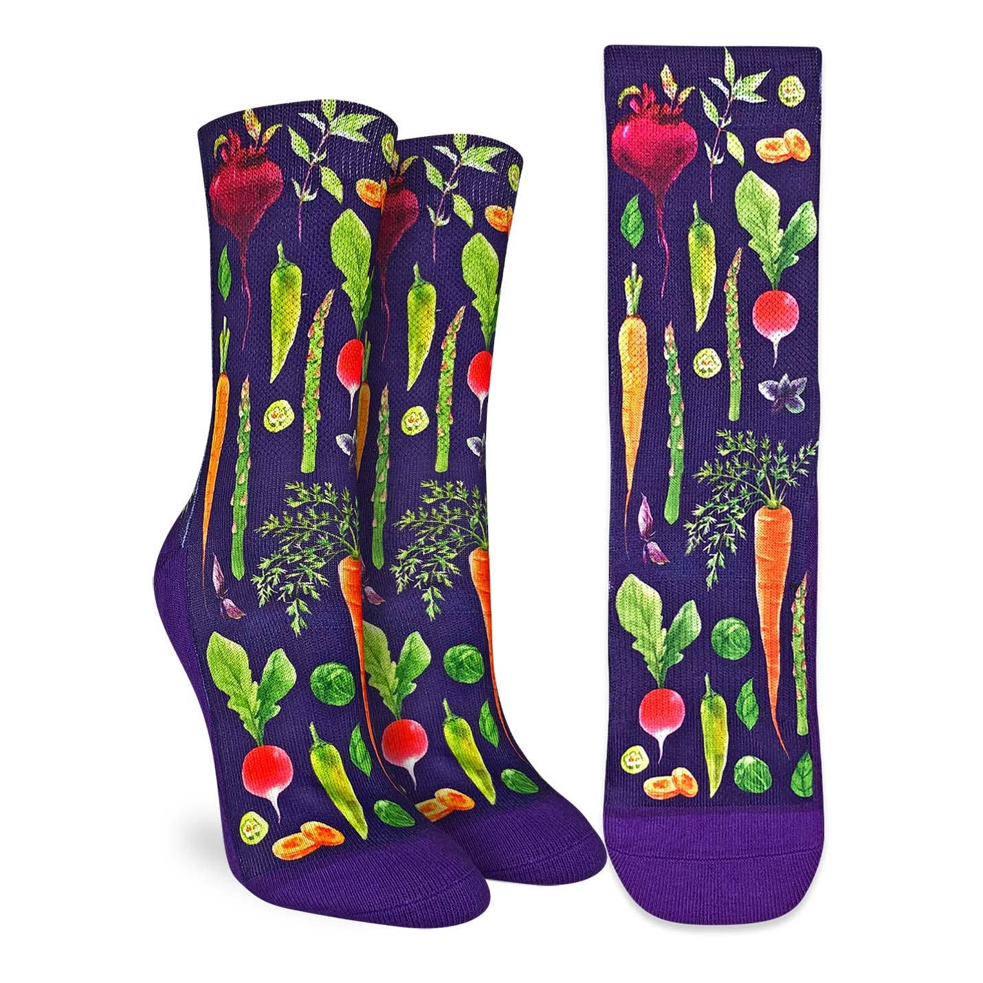 Women's Veggies, Purple Socks - Premium Socks from Good Luck Sock - Just $12.95! Shop now at Pat's Monograms