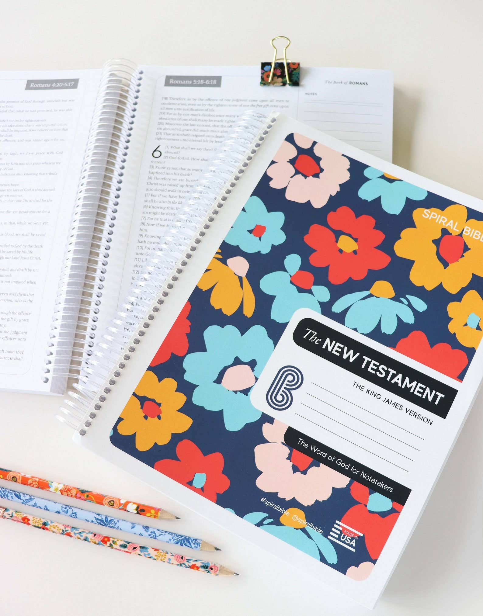 Spiral Bible™ - KJV New Testament - Floral - Premium Bible from Spiral Bible - Just $54.95! Shop now at Pat's Monograms
