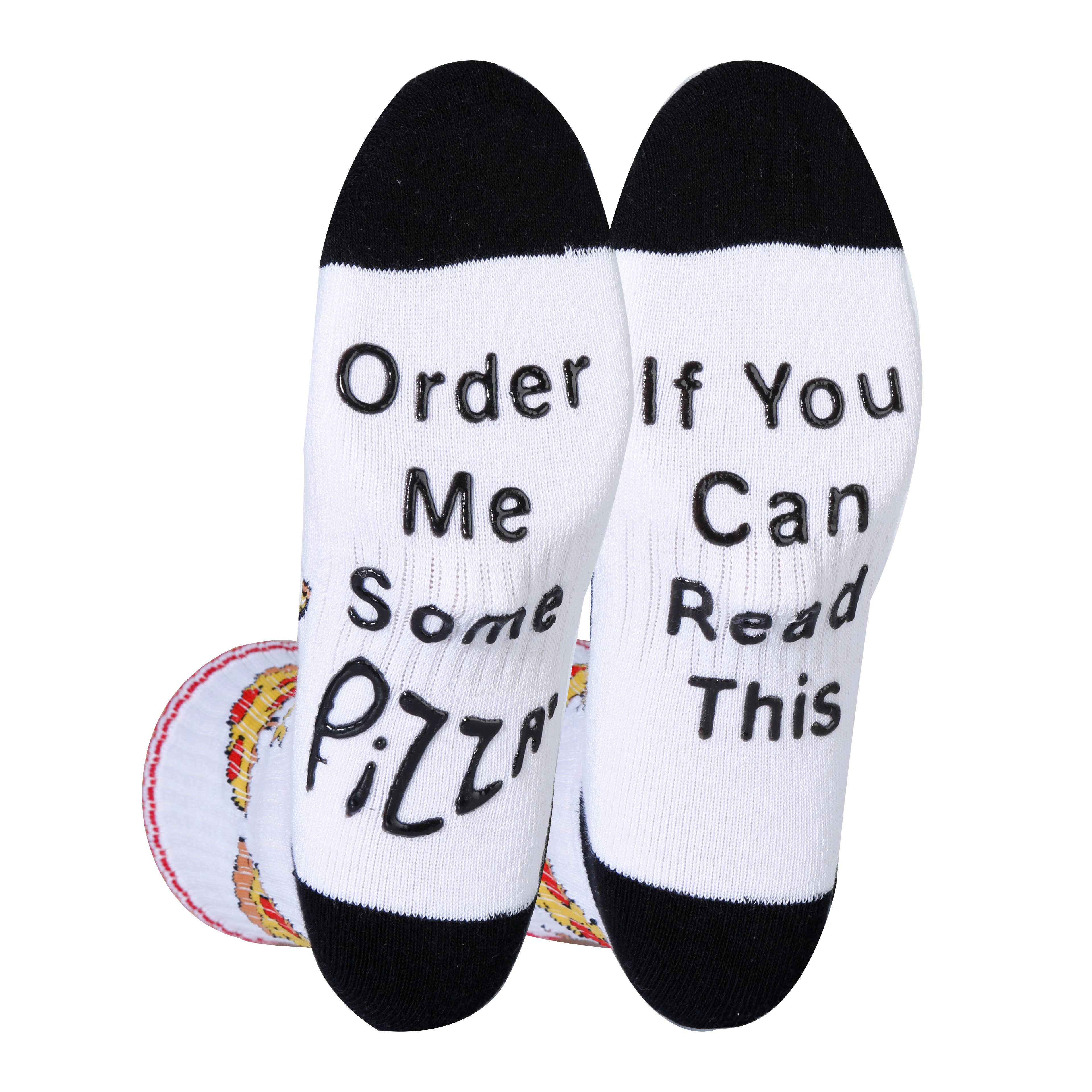 If You Can Read This Order Me Some Pizza | Unisex Grip Socks - Premium socks from Oooh Yeah/Sock It Up/Oooh Geez Slippers - Just $11.95! Shop now at Pat's Monograms