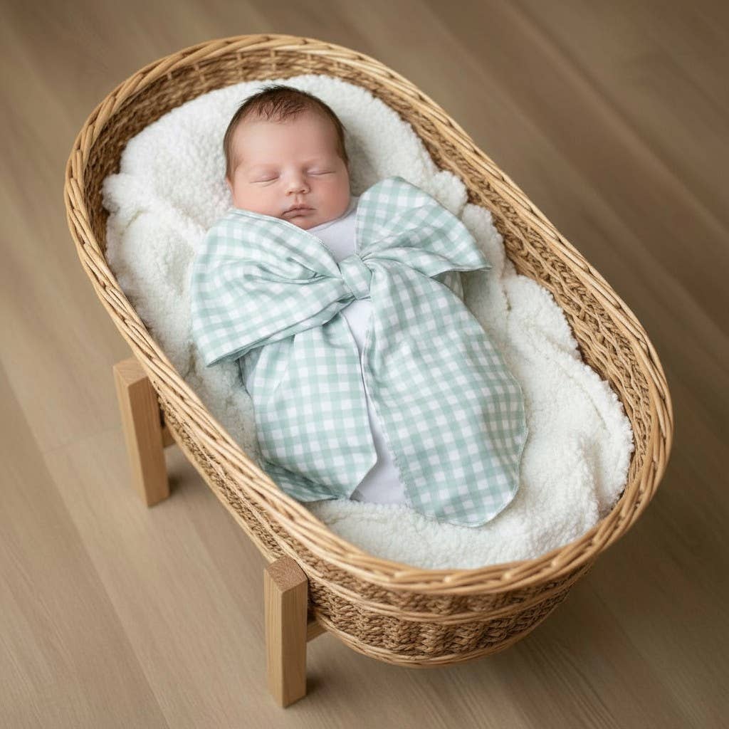 Newborn Swaddle Sash Maternity Sash with Big Bowknot Plaid - Premium Baby Accessories from Morxy LLC - Just $24.95! Shop now at Pat's Monograms