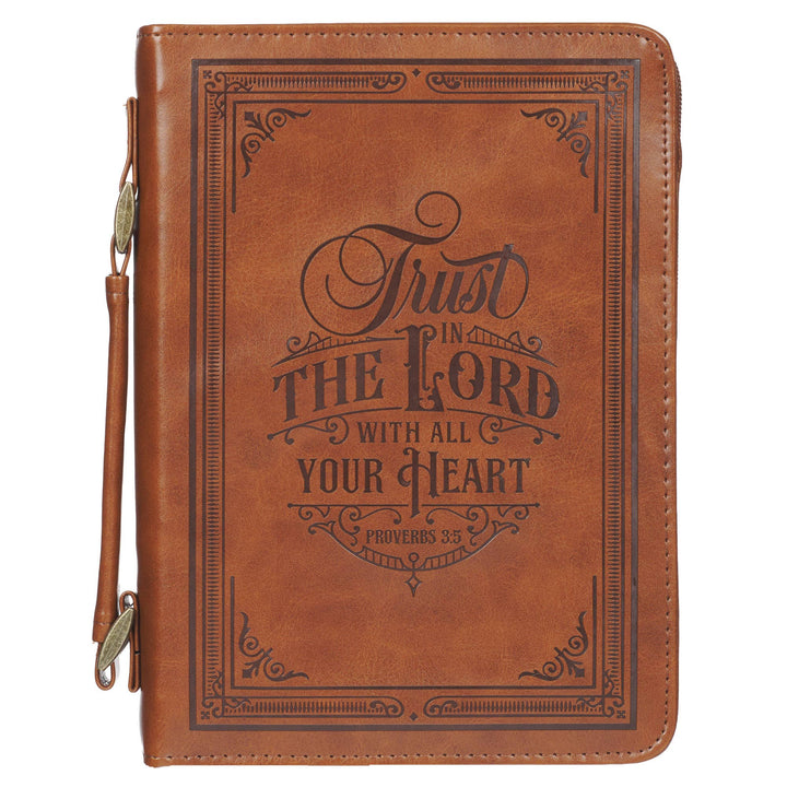 Bible Cover Classic Brown Trust in the Lord Prov. 3:5 - Premium Christian Gift Items from Christian Art Gifts - Just $29.99! Shop now at Pat's Monograms