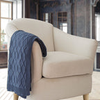 Quinn Chunky Diamond Knit Cotton Throw: Denim - Premium  from Tajik Home LLC - Just $62.95! Shop now at Pat's Monograms