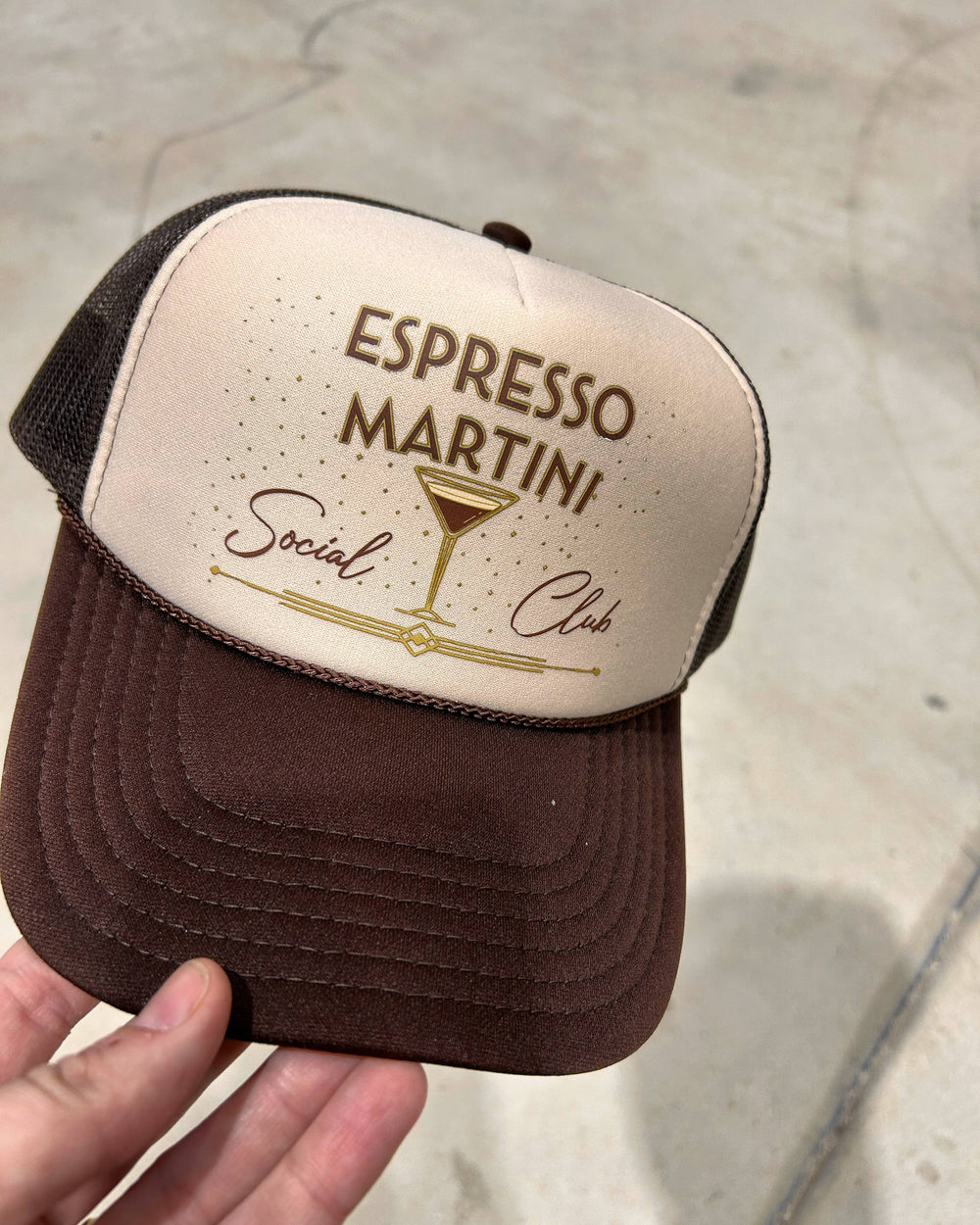 Espresso Martini Social Club Trucker |Drinking Cap| Trending - Premium Hat from Vibes Hat Company - Just $22.95! Shop now at Pat's Monograms