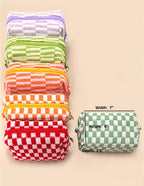 CHECKER MAKEUP COSMETIC POUCH BAG - Premium Cosmetic Bag from JOSSLYN by Wall to Wall - Just $7.45! Shop now at Pat's Monograms
