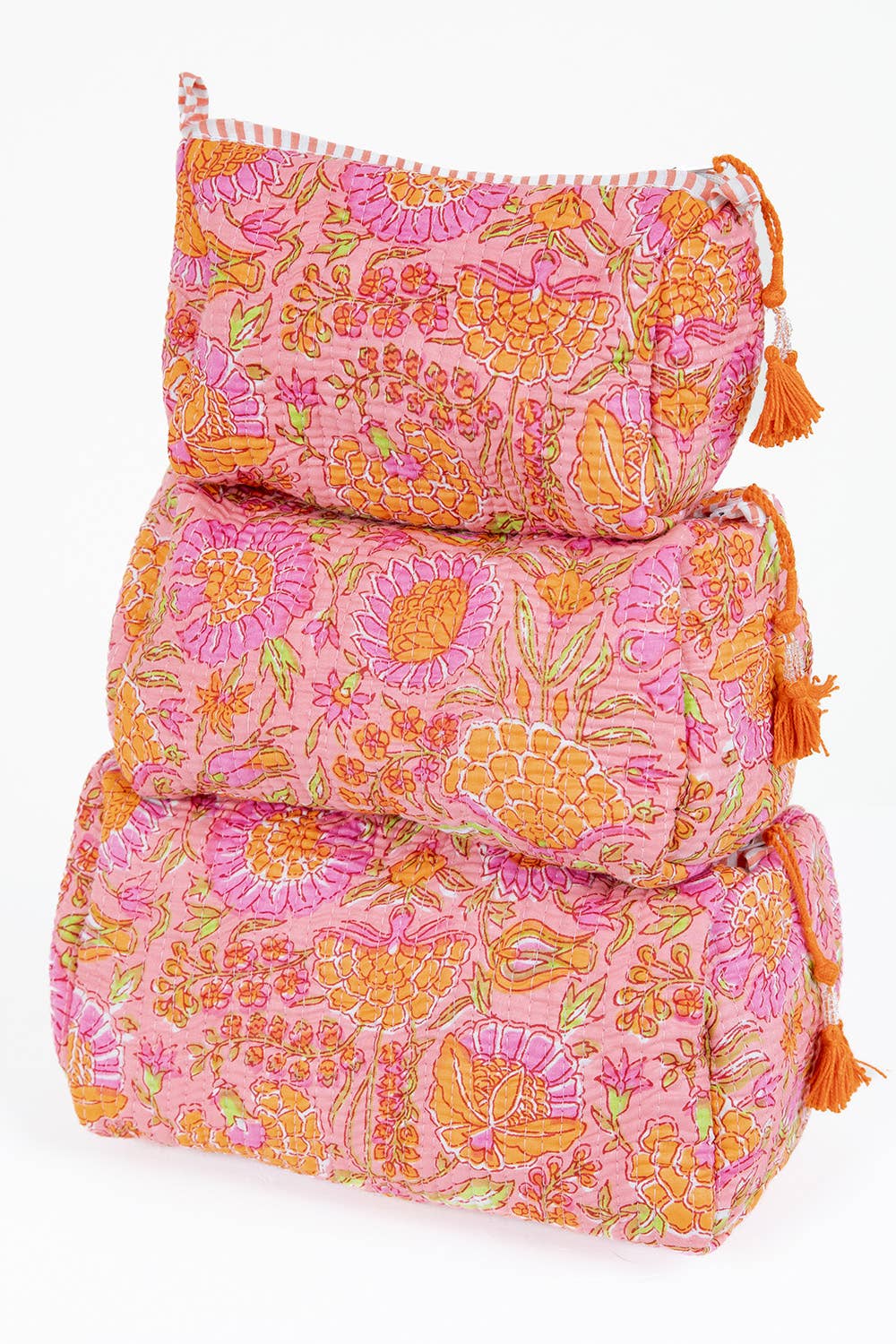 Quilted Cotton Toiletry Bag Set (TB-52) — LA Soul