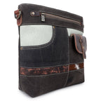 Canvas Cowhide & Leather Women Crossbody - Platinum/ Black - Premium crossbody from Sixtease Bags USA - Just $45! Shop now at Pat's Monograms