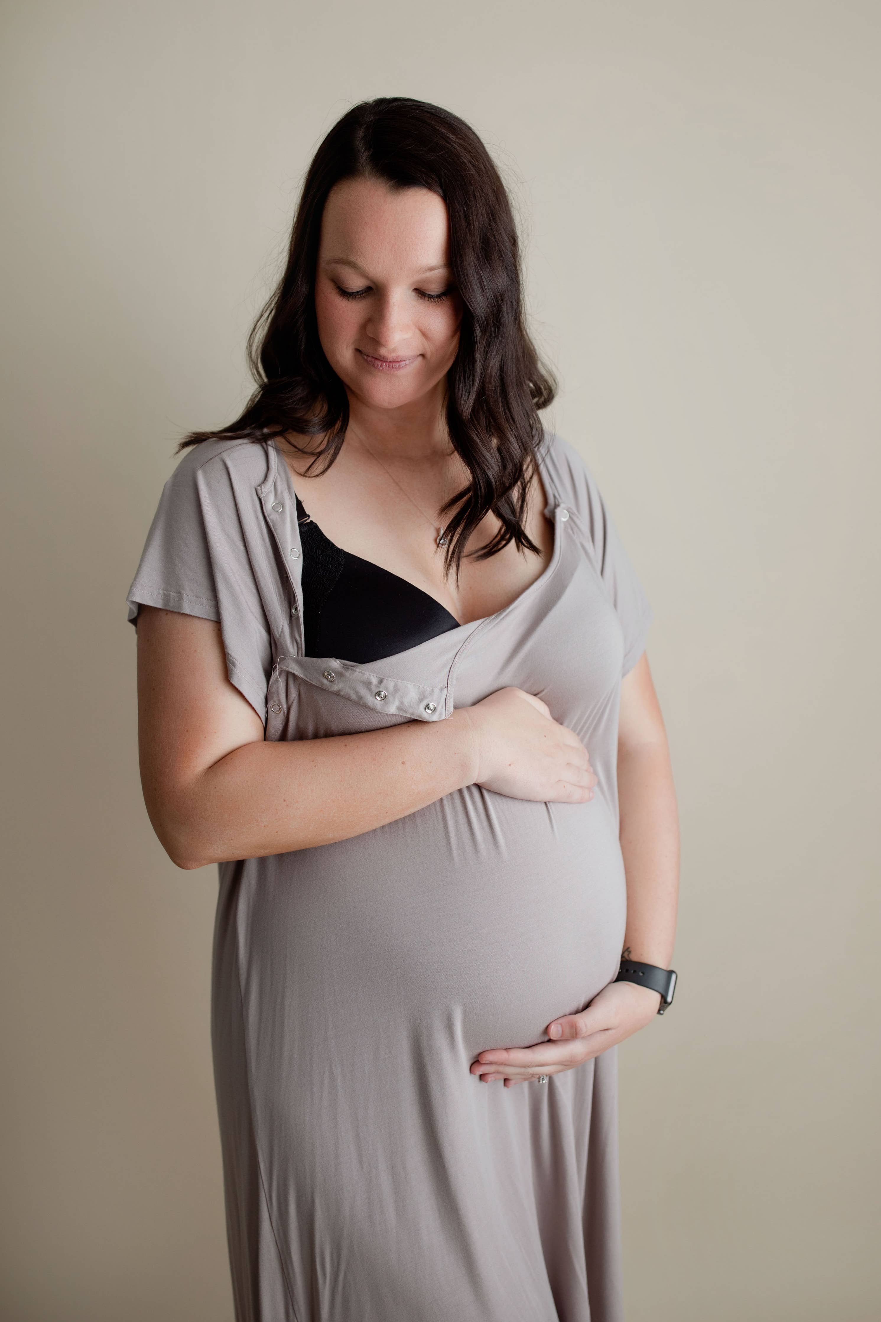 Harbor Mist Maternity Mommy Labor and Delivery/ Nursing Gown - Premium Maternity Clothing from Three Little Tots - Just $33! Shop now at Pat's Monograms