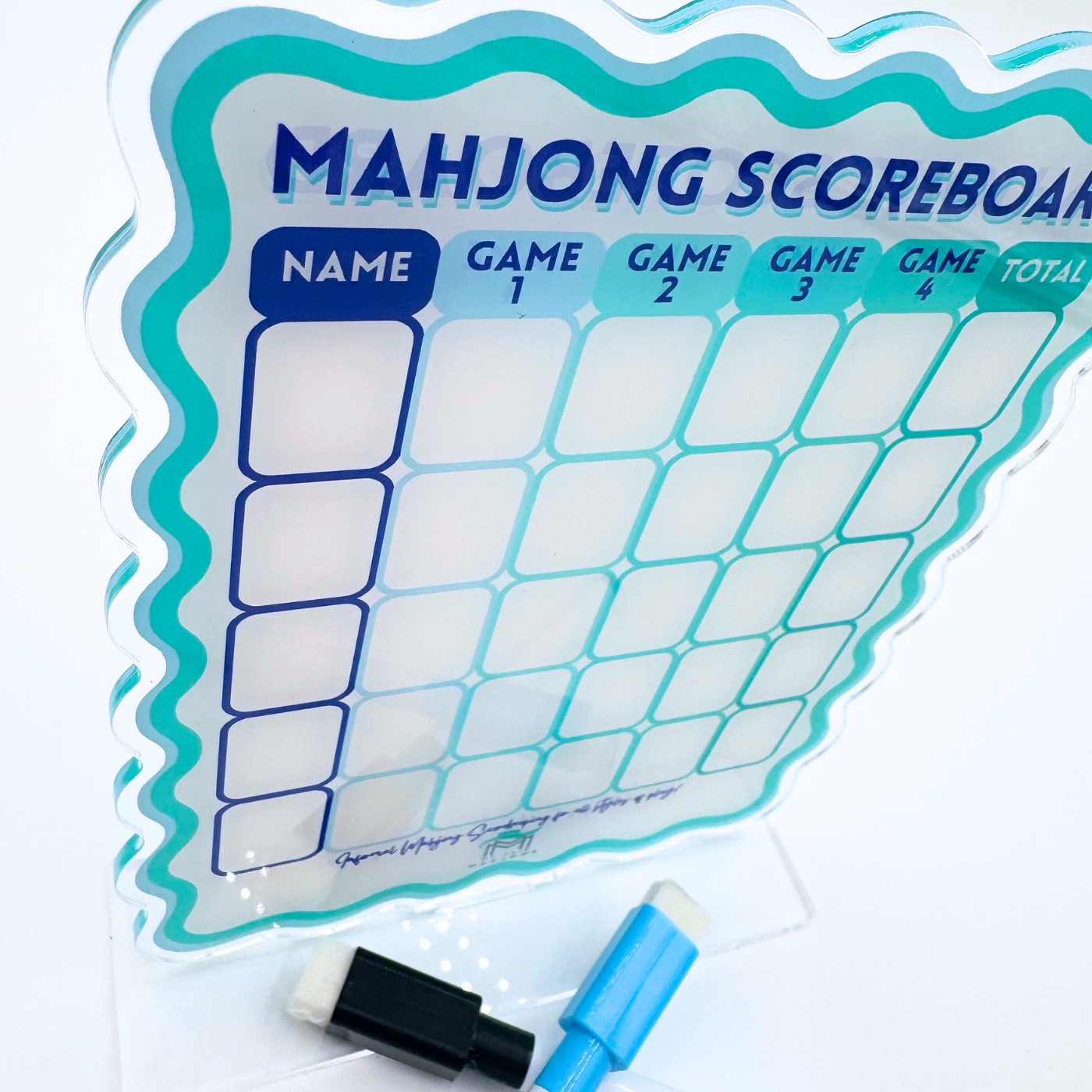 Mahjong Scoreboard (2 color combos) | Scalloped Dry Erase Board with Stand & Markers - Premium Mahjong from My Fair Mahjong - Just $30! Shop now at Pat's Monograms