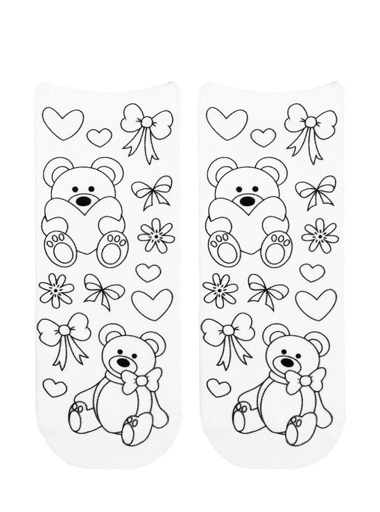 Ankle Socks - DIY Coloring Kit - Loveable Teddy Bears - Premium socks from Living Royal - Just $9.95! Shop now at Pat's Monograms
