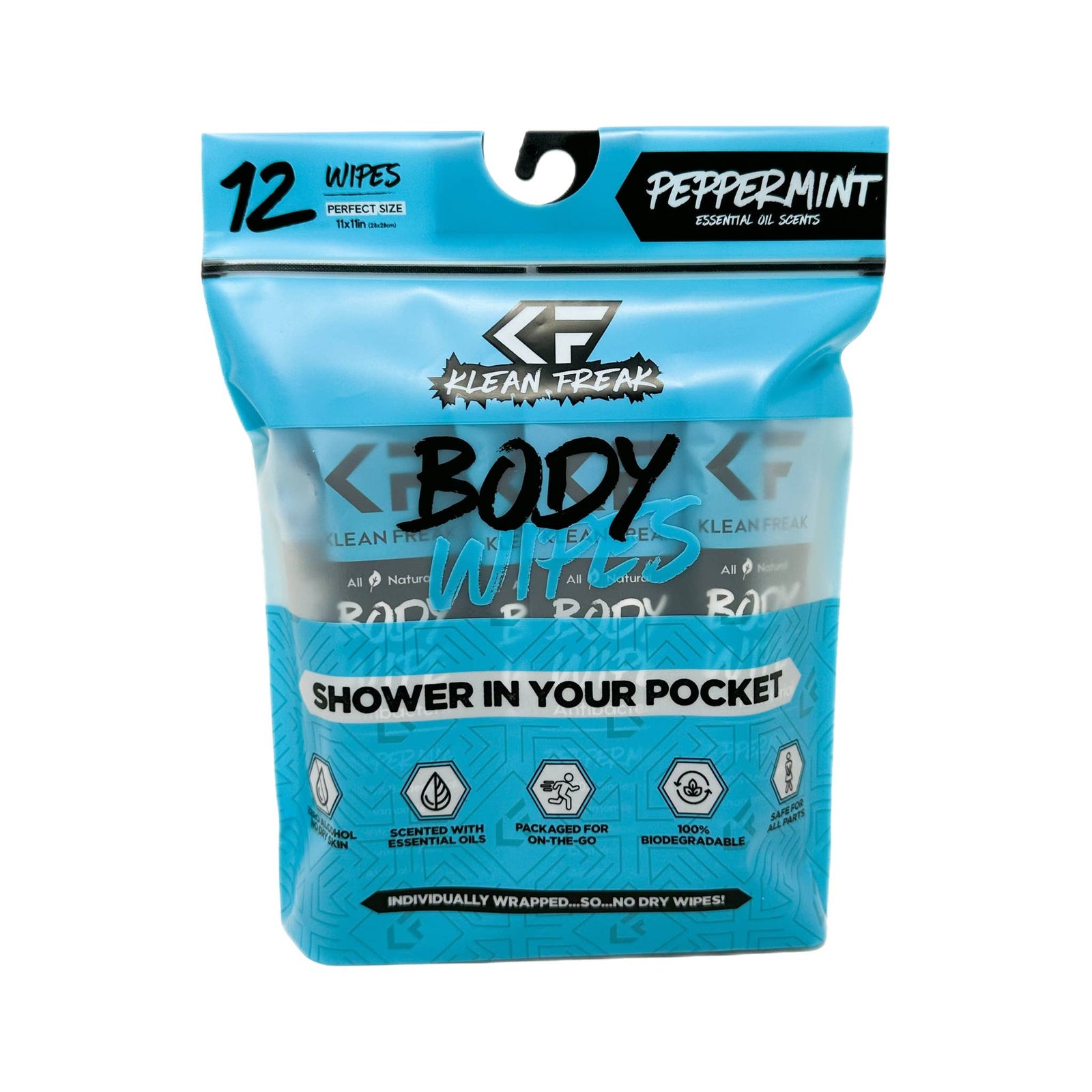Full Peppermint - Dozen - Premium Body Wipe from Klean Freak - Just $15! Shop now at Pat's Monograms