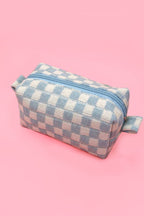 CHECKER MAKEUP COSMETIC POUCH BAG - Premium Cosmetic Bag from JOSSLYN by Wall to Wall - Just $7.45! Shop now at Pat's Monograms