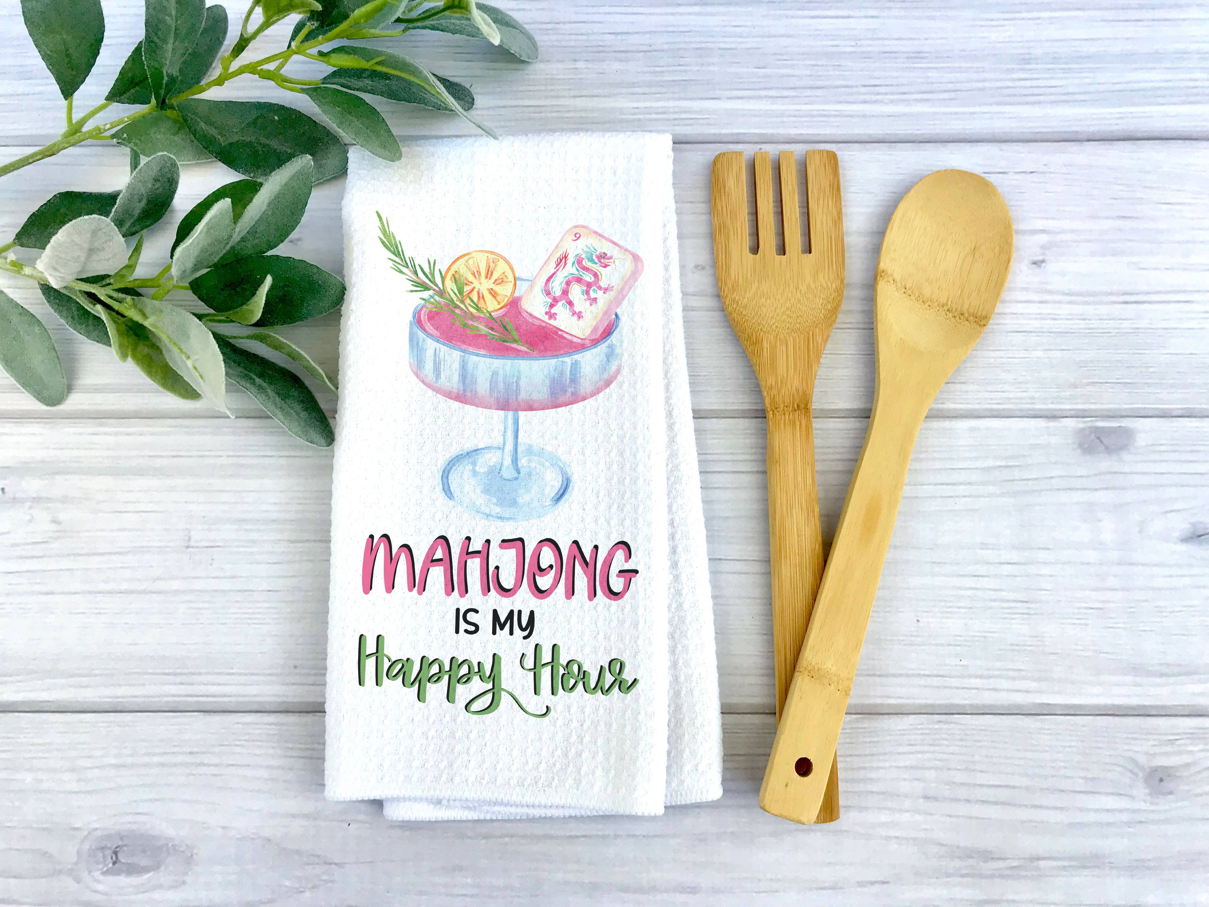 Mahjong Happy Hour Towel - Premium Kitchen Towel from Canary Road - Just $15.95! Shop now at Pat's Monograms