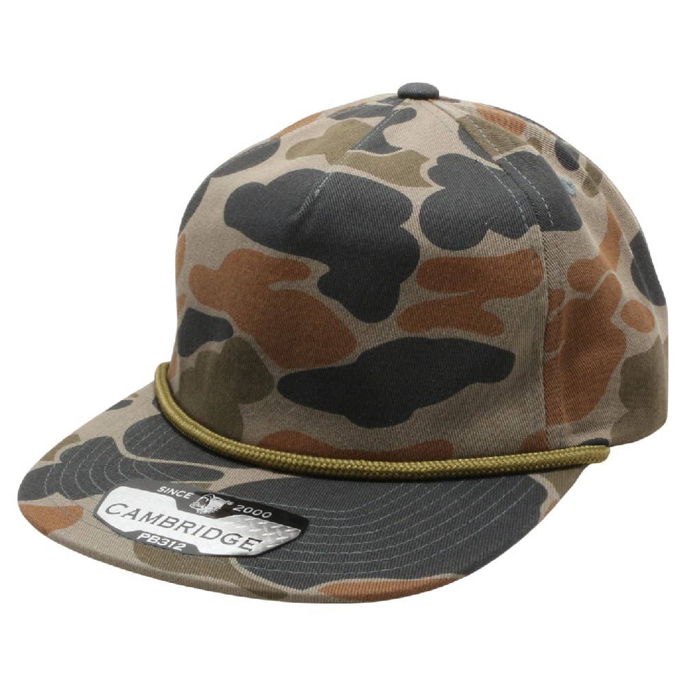 Old School Camo Unstructured Rope - Premium hat from DOBBI - Just $15! Shop now at Pat's Monograms