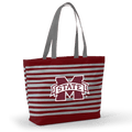 Mississippi State Wavy Striped Tote - Premium tote bag from Desden - Just $25.95! Shop now at Pat's Monograms
