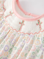 Spring Summer Cross Smocking Embroidery Colorful Romper - Premium Baby & Toddler Outfits from Rylee Faith Designs - Just $24.95! Shop now at Pat's Monograms