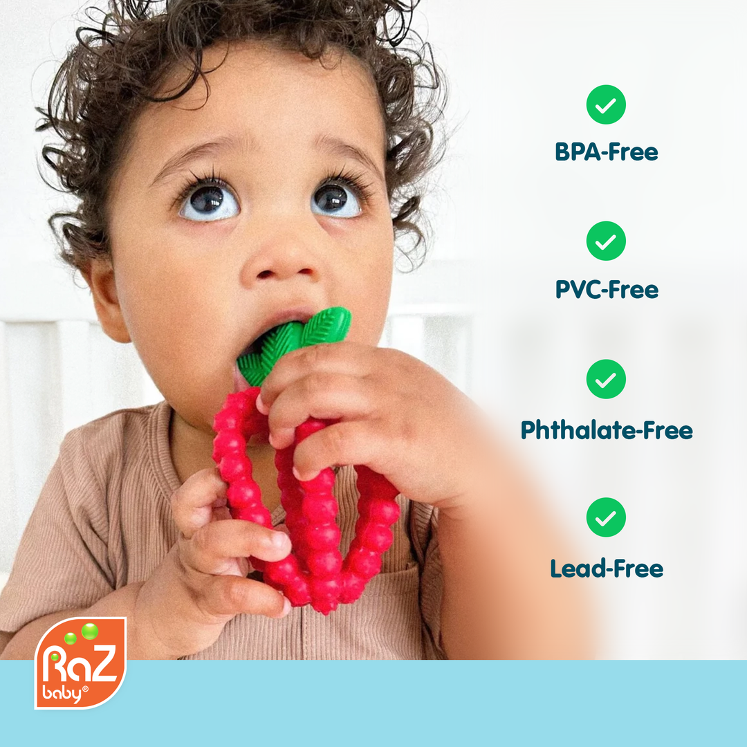 RaZberry Bites Teething Toy - Pink - Premium Baby Soothers from RaZbaby - Just $9.95! Shop now at Pat's Monograms