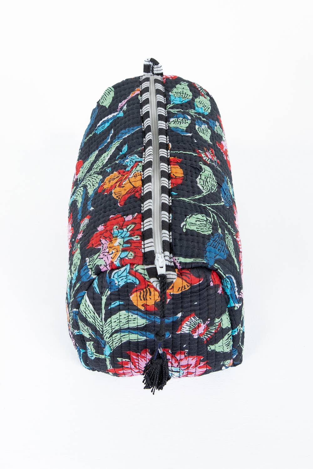 Black Floral print Quilted Cotton Toiletry Bag Set - Premium Cosmetic Bag from LA Soul - Just $42.95! Shop now at Pat's Monograms