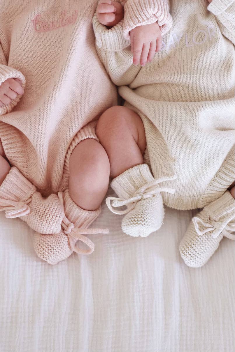 Knit Baby Booties | Ash