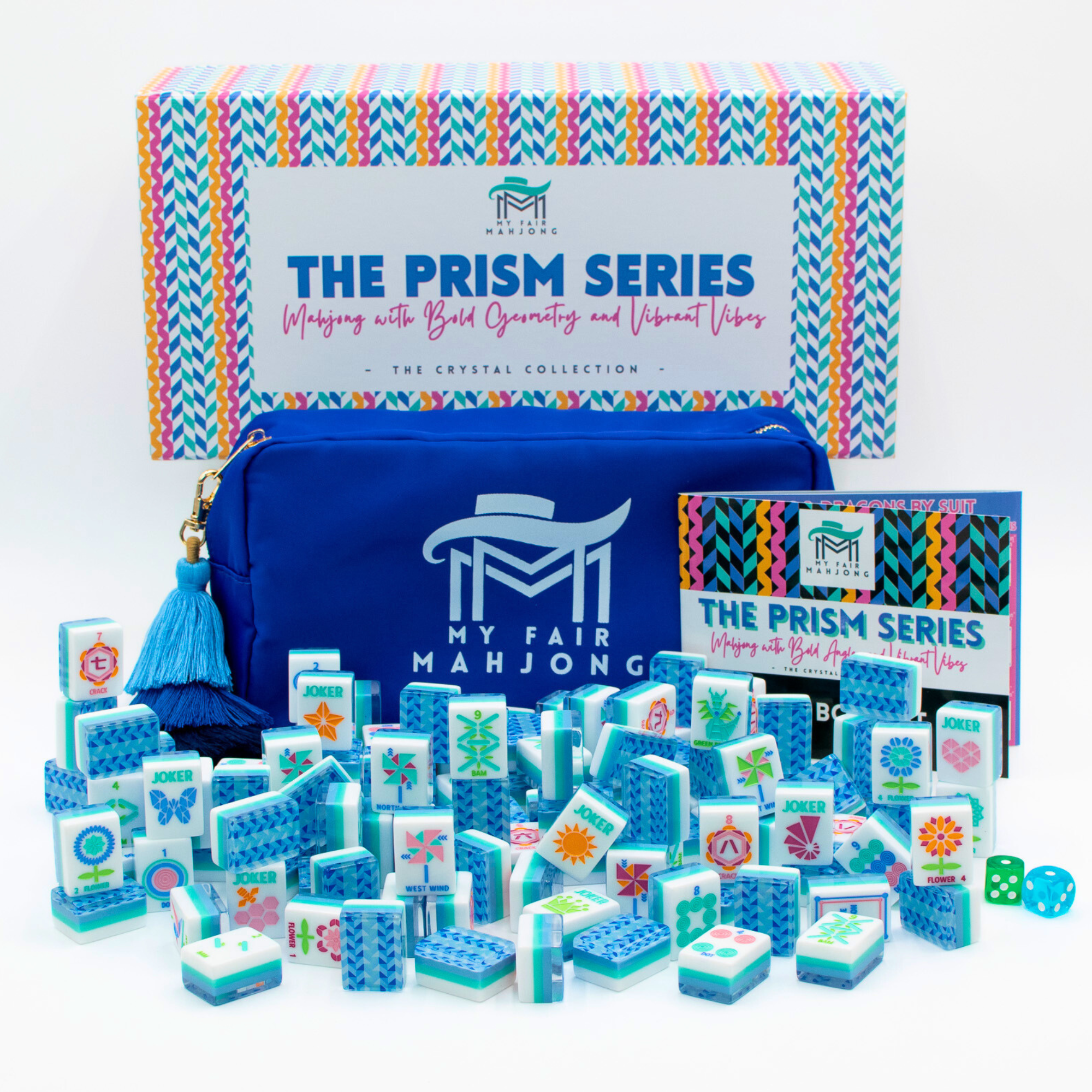 Crystal Prism Blue | Mahjong with Bold Angles and Vibrant Vibes - Premium Mahjong from My Fair Mahjong - Just $365! Shop now at Pat's Monograms