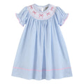 Blue Seersucker Bow Smocked Bishop Dress - Premium Baby & Toddler Dresses from Lil Cactus - Just $36.95! Shop now at Pat's Monograms