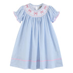 Blue Seersucker Bow Smocked Bishop Dress - Premium Baby & Toddler Dresses from Lil Cactus - Just $36.95! Shop now at Pat's Monograms