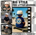 Kids Two Tone Vintage Cap - Navy/Beige - Premium Trucker Cap from Funky Junque - Just $15.95! Shop now at Pat's Monograms