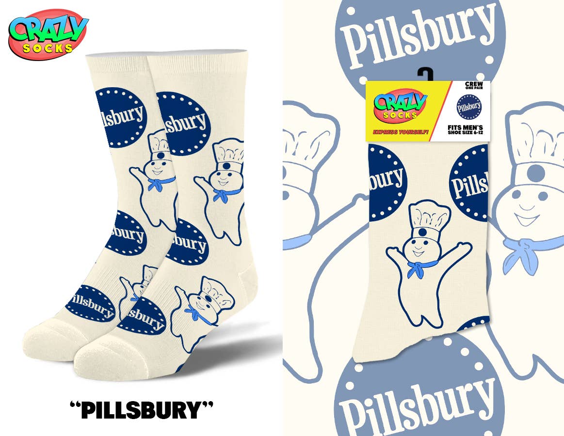 PILLSBURY CRAZY SOCKS - Premium Socks from Crazy Socks - Just $8! Shop now at Pat's Monograms