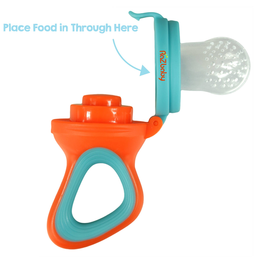 RaZ Fruit Feeder & Teether - Orange & Blue - Premium Baby Soothers from RaZbaby - Just $6.99! Shop now at Pat's Monograms